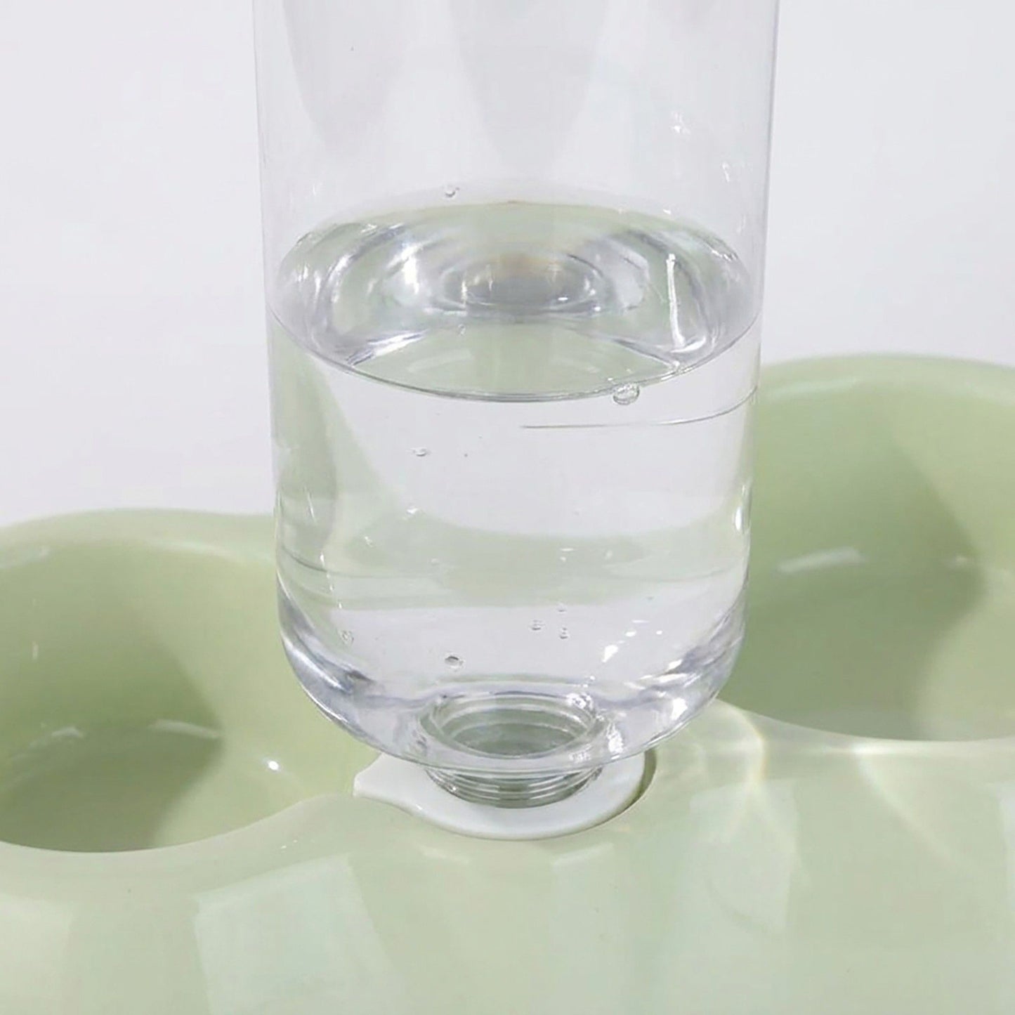 Plastic Double Pet Bowl with Gravity Water Bottle Feeder