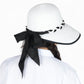 Women's Wide Brim Straw Hat with Braided Band and Contrast Bow Detail