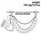 Layered Beaded Bag Charm Chain with Heart Mirror and Mini Comb