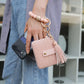 Beaded Wristlet Keychain with Card Holder and Tassel