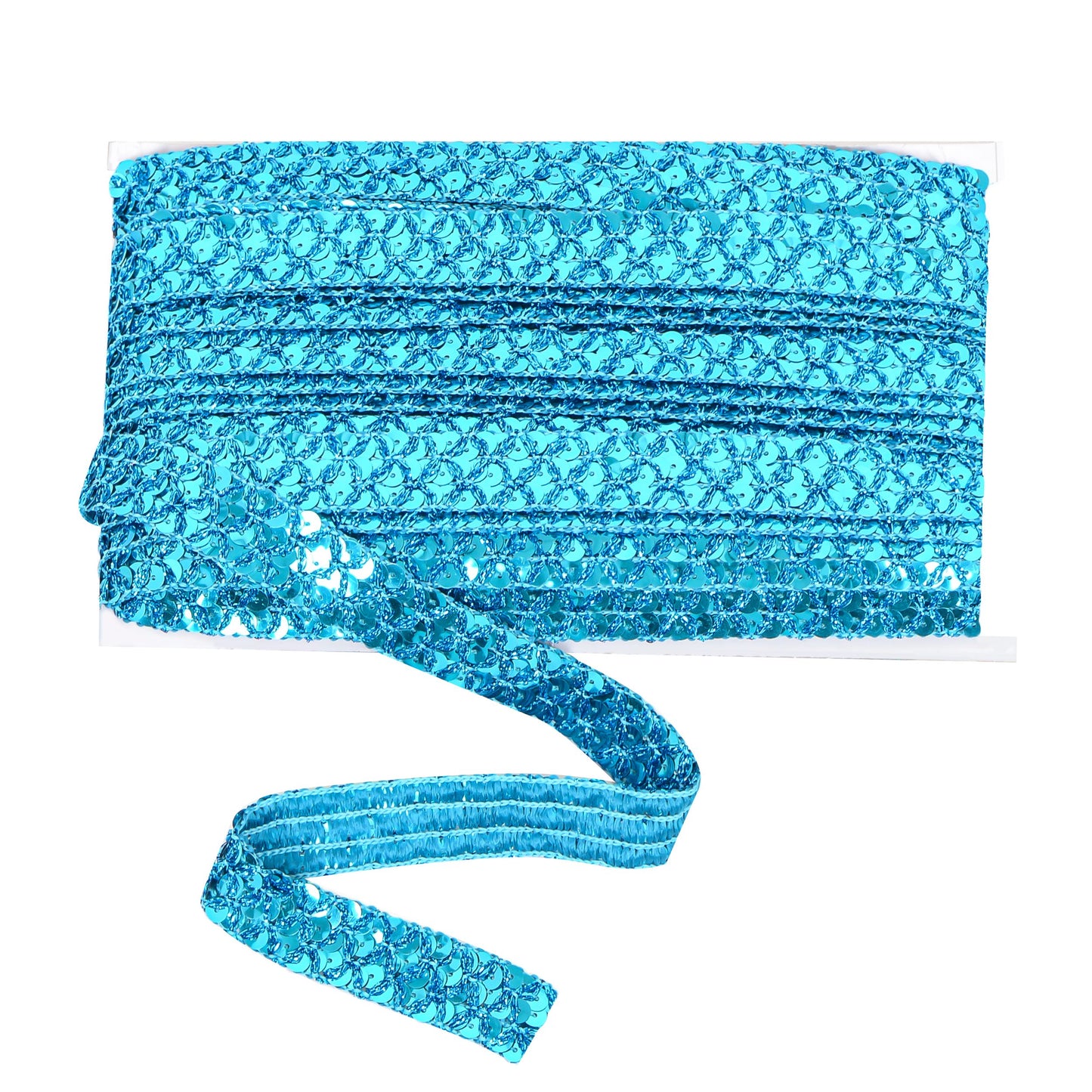Sewing Sequin Trim 0.9 Inch 4 Row, 25 Yards Glitter Sequin Ribbon Metallic Stretch Bling Strip DIY Craft Decoration