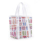 Mesh Beach Tote Bag with Beach Themed Print and Shoulder Handles