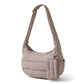 Horizontal Padded Crescent Hobo Bag with Detachable Mini Pouch and Adjustable Padded Shoulder Strap 10.2x3.9x6.3in