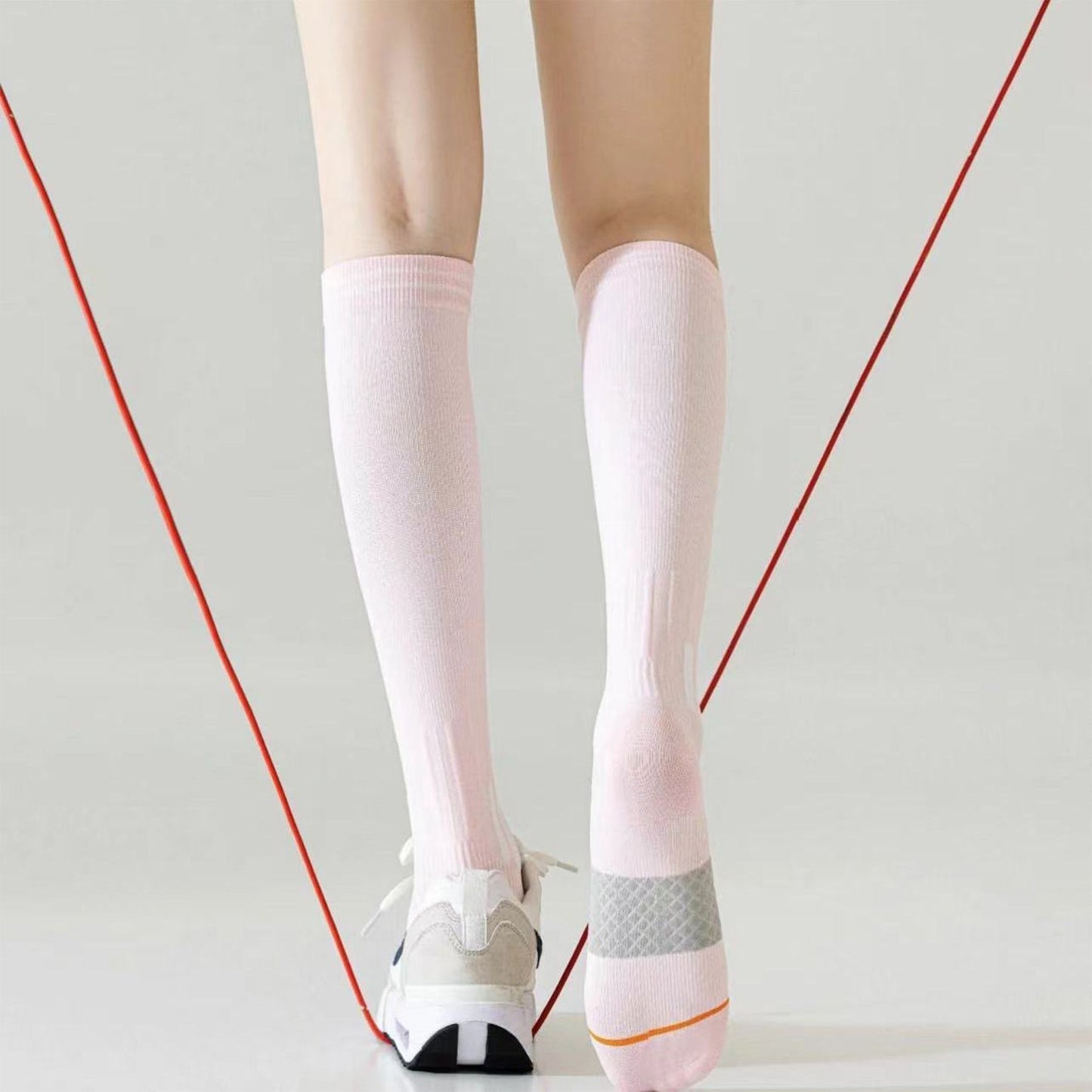 3-Pair Set Knee-High Compression Athletic Socks Breathable Anti-Slip Support Design for Running and Jump Rope