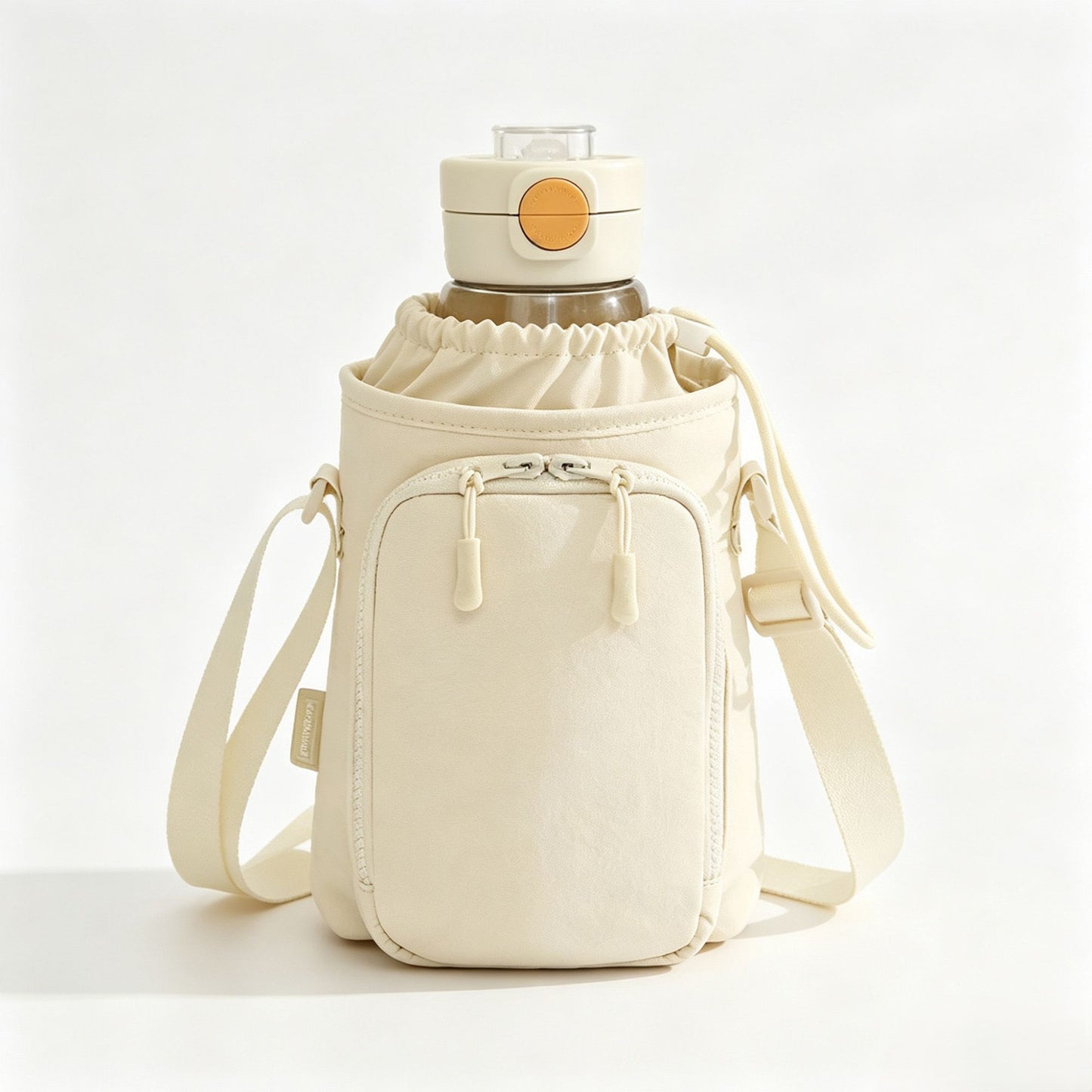 Water Bottle Carrier Bag with Phone Pocket Adjustable Crossbody Strap for Walking Travel