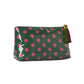 Large Polka Dot Cosmetic Bag Water Resistant Travel Toiletry Pouch with Tassels