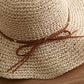 Wide - Brim Straw Sun Hat with Leather Tie