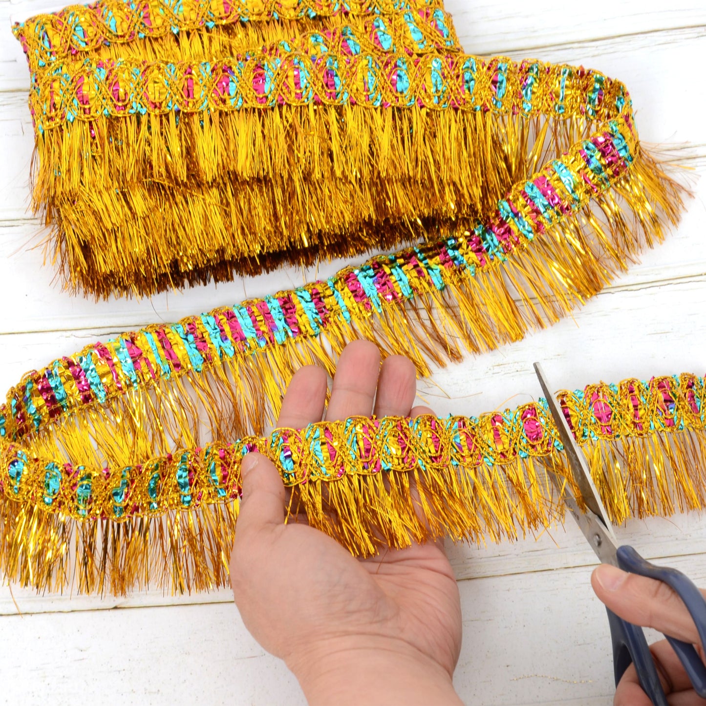 Fringe Tassel Lace Trim, 11 Yards 2.2 inch Wide, Sewing Trim for DIY Craft Garment Curtain Lamp Shade Tablecloth Stage Decoration