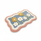 Tufted Floor Mat with Floral Daisy Pattern Non Slip Backing Soft Plush Decorative Scalloped Edge Rug