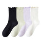 4-Pair Pack Soft Ribbed Ankle Socks with Ruffled Edge Trim Lightweight Knit Design in Multiple Color Combinations