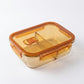 Divided Food Storage Container with Snap Lid and Sauce Compartment