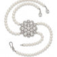 Crystal Floral Pearl Waist Chain Adjustable Elegant Body Belt Glam Floral Inspired Waist Jewelry 47.2in