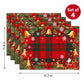 Christmas Placemats Set of 4 Red Holiday Table Mats 11.8 x 17.7in