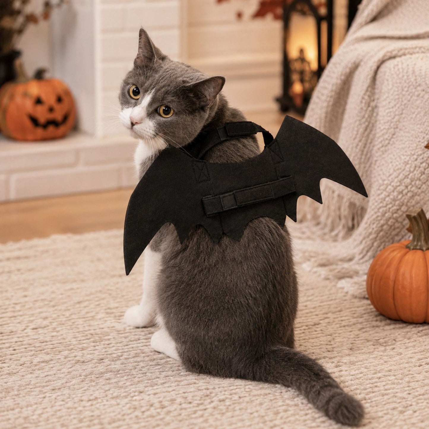 Pet Bat Wings Costume with Adjustable Straps for Cats and Dogs