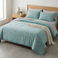4-Piece Cotton Bedding Set with Cherry Print Duvet Cover and Pillowcases