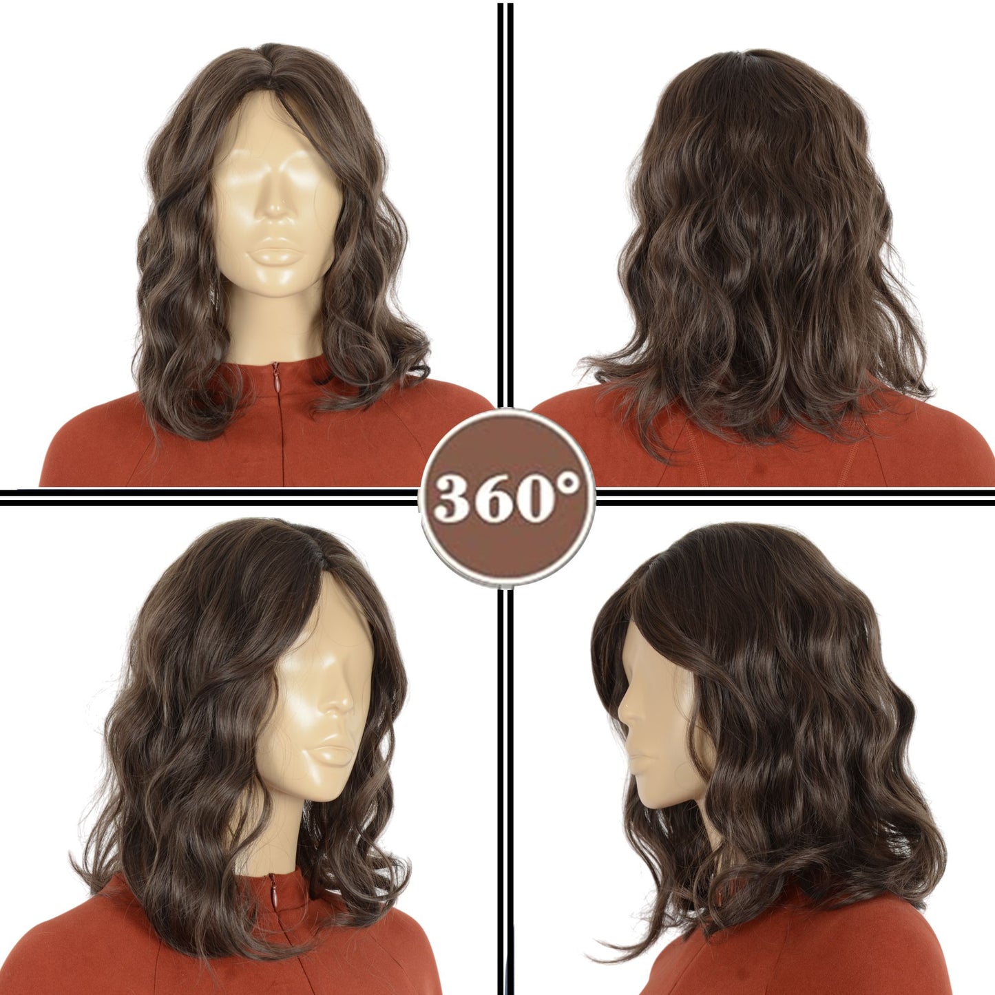 Natural Wavy Bob Wig with Curtain Bangs Synthetic Short Curly Bob