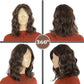 Natural Wavy Bob Wig with Curtain Bangs Synthetic Short Curly Bob