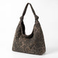 Oversized Leopard Print Hobo Shoulder Bag with Knotted Strap