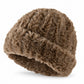 Fuzzy Knit Beanie Hat Soft Plush Cuffed Winter Cold Weather Cap