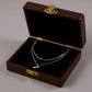 Layered Necklace Set with Minimalist Bead Charm and Sculpted Crescent Moon Pendant for a Delicate Refined Everyday Statement