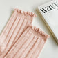 Adorable Ruffled Lace-Up Socks Wicking Cotton for Casual Comfort 3 Pairs
