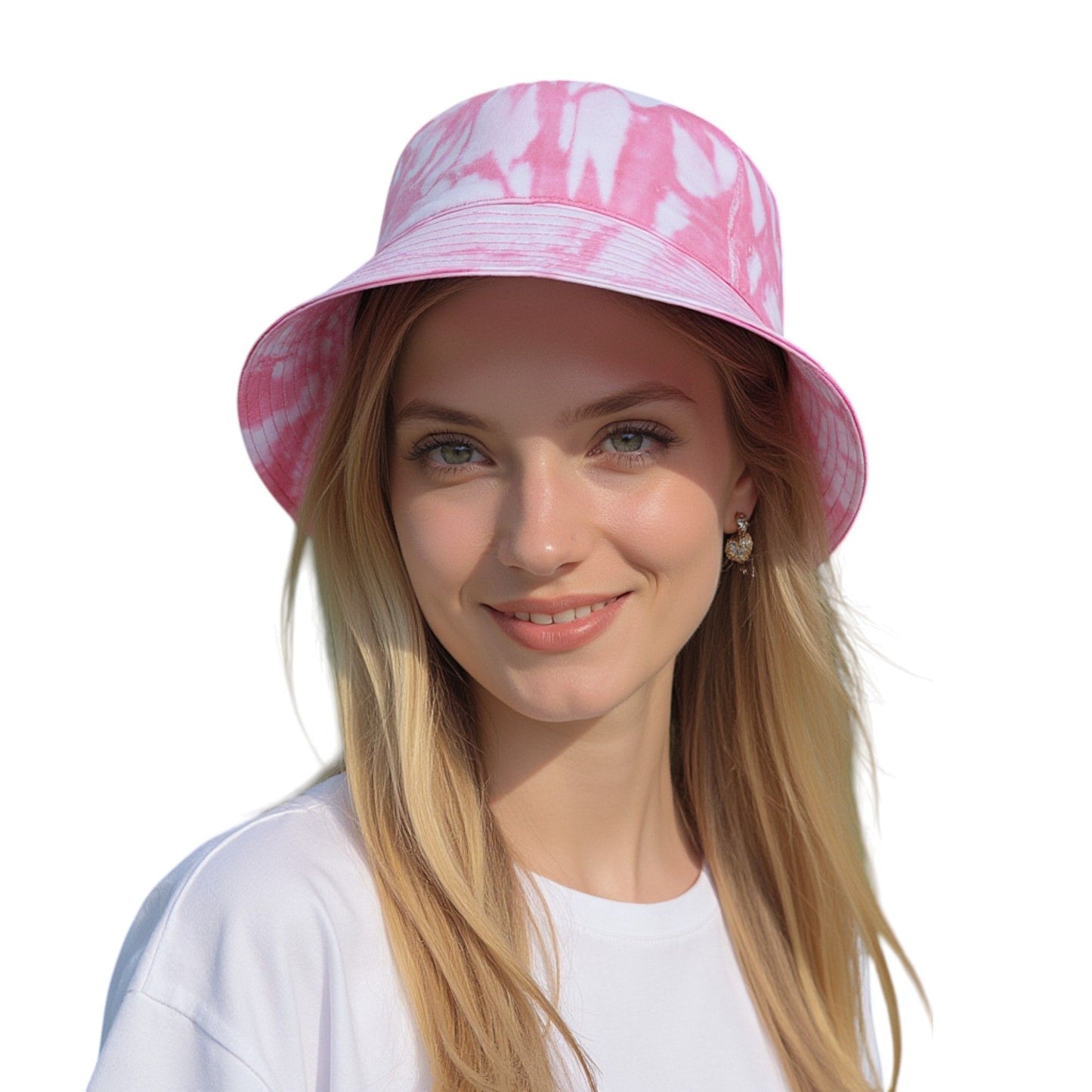 Summer Fisherman Hat Outdoor Travel Tie Dye Bucket Hat with Wide Brim Casual Sun Protection