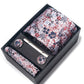 Men's Rose Floral Tie Gift Set with Matching Pocket Square Cufflinks and Silver Tie Clip