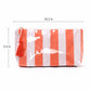 Striped PVC Cosmetic Pouch Makeup Bag with Zip Closure