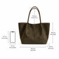 Large Suede-Like Shoulder Tote Bag with Long Handles