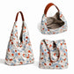 Floral Hobo Shoulder Bag with Soft Slouchy Shape and Wide Strap