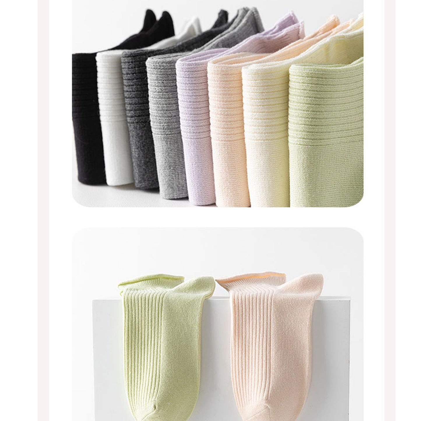 4 Pairs Ultra-Thin Ribbed Ankle Socks Soft Stretch Breathable Design in Multiple Color Combinations