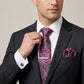 Men's Rose Floral Tie Gift Set with Matching Pocket Square Cufflinks and Silver Tie Clip