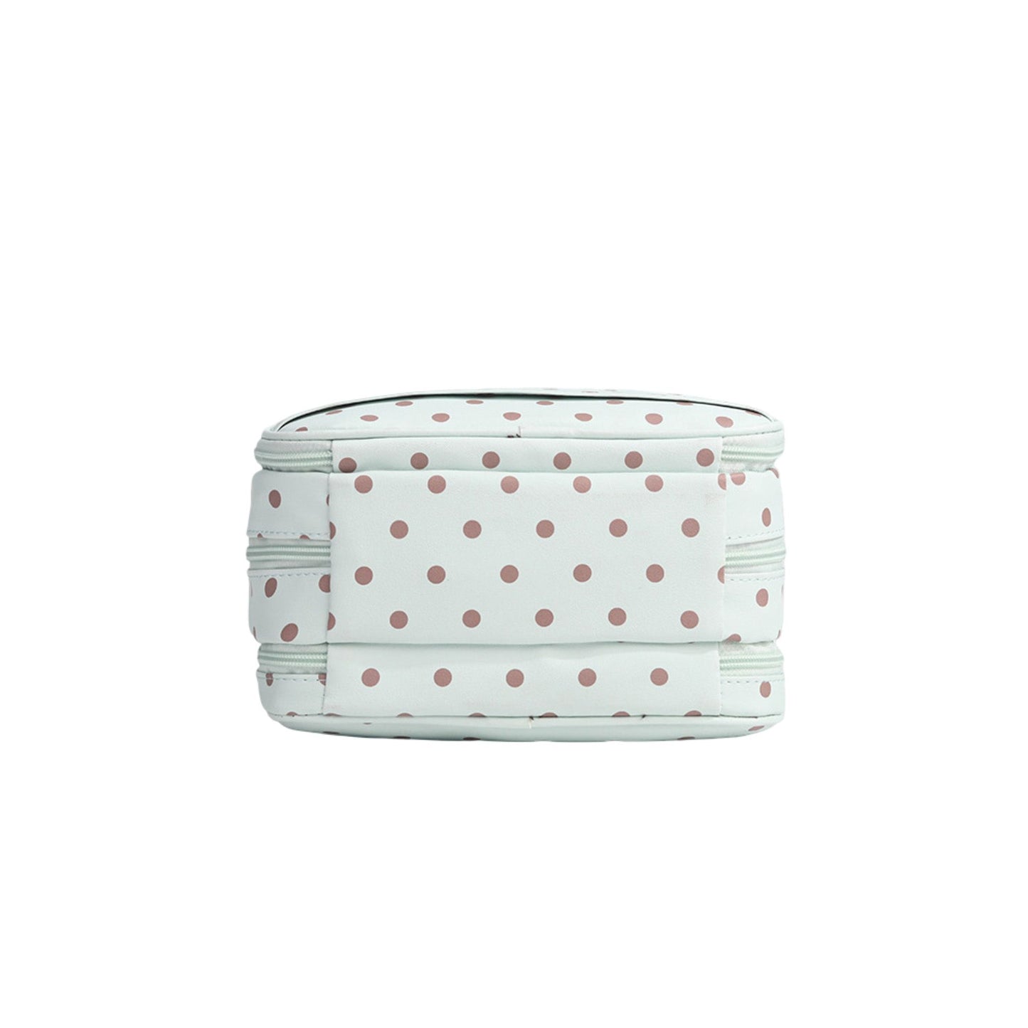 Polka Dot Cosmetic Bag, Large Capacity 3-Layer Makeup Organizer with Top Handle