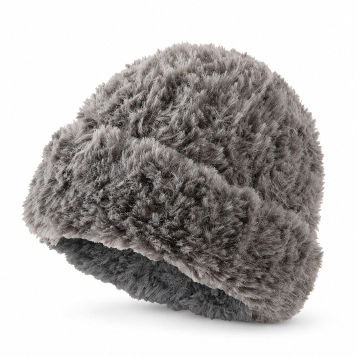 Fuzzy Knit Beanie Hat Soft Plush Cuffed Winter Cold Weather Cap
