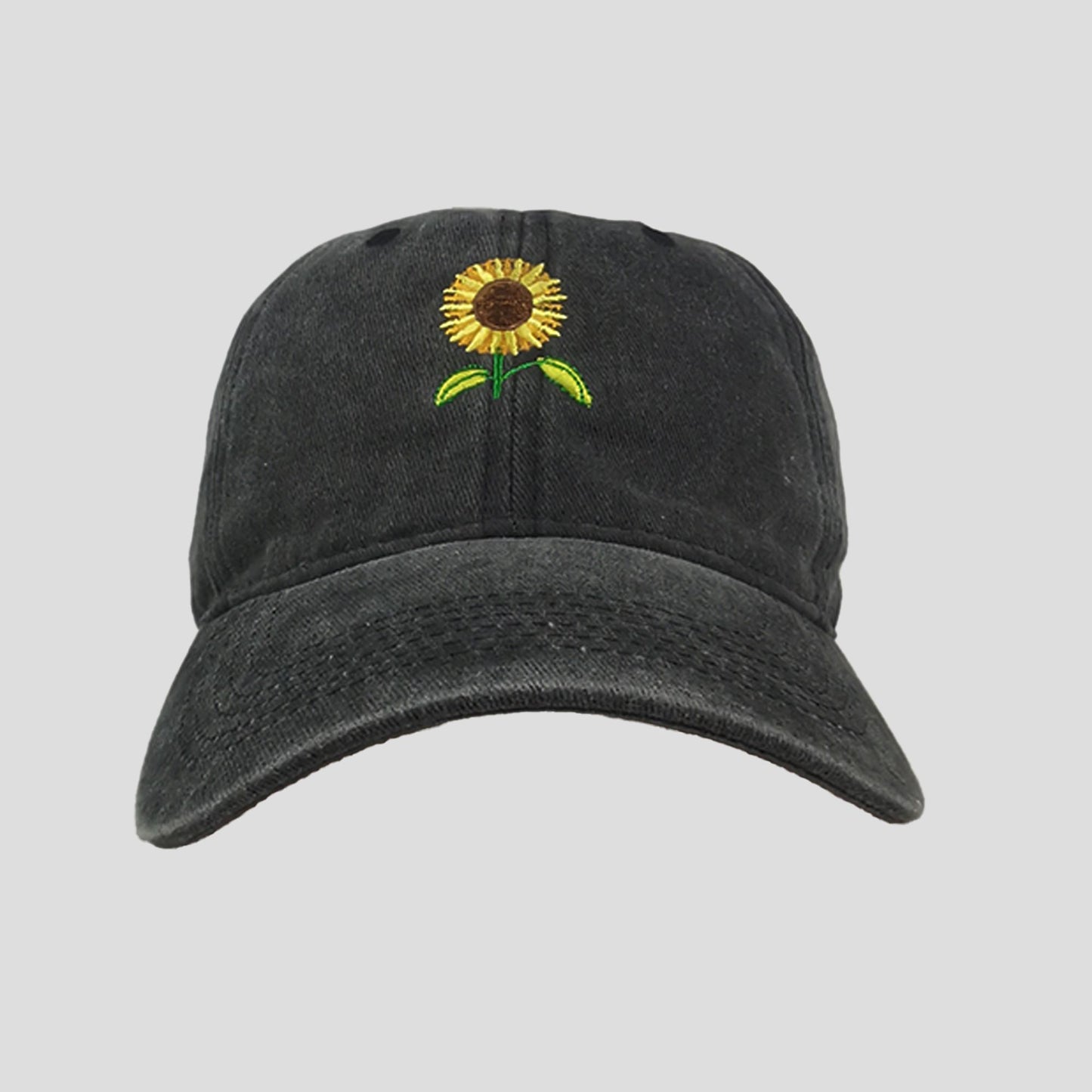 Women's Baseball Cap with Sunflower Embroidery