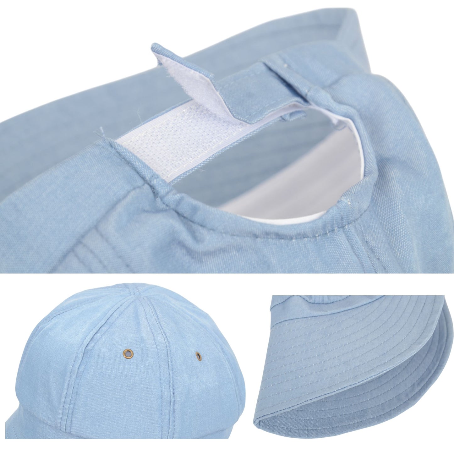Womens Wide Brim Baseball Cap Bundle with UV Protection Ponytail Hole and Ventilated Eyelets Casual Outdoor Style