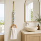 Coastal Beaded Wood Ring Towel Hanger