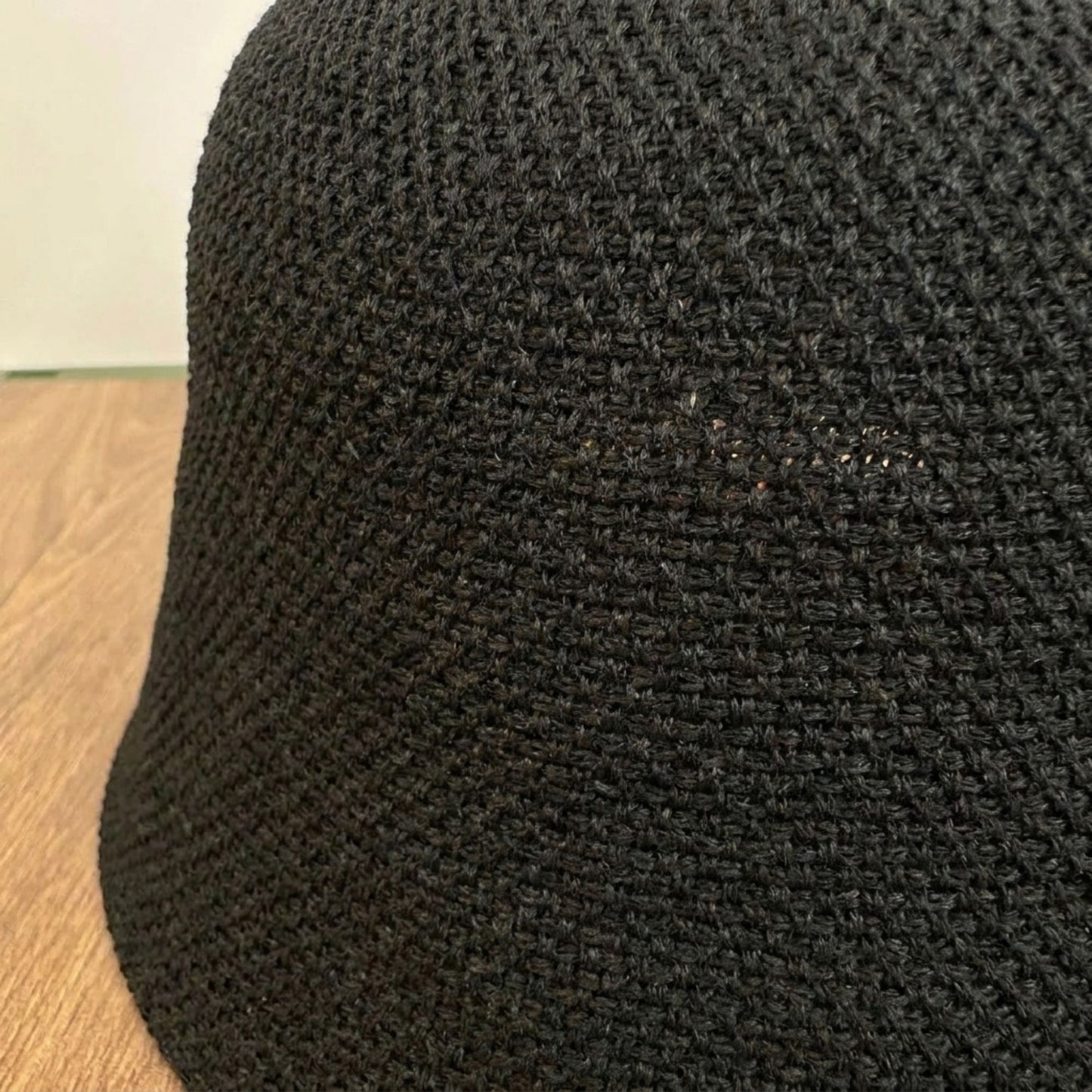 Crochet Bucket Hat with Openwork Texture and Short Brim