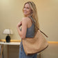 Woven Slouchy Shoulder Tote Bag Soft Oversized Textured Everyday Carryall Handbag