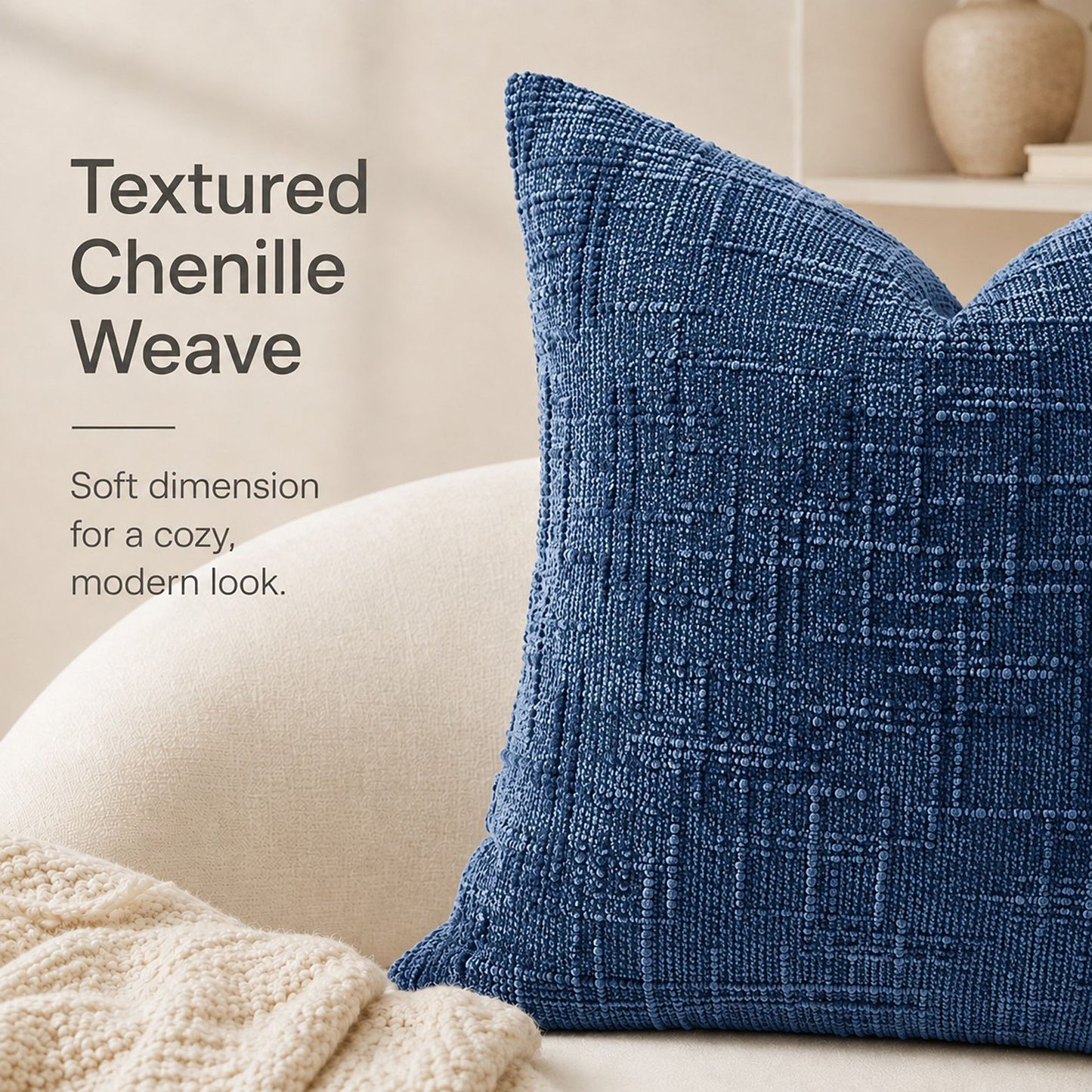 Textured Geometric Decorative Throw Pillow Cover Soft Accent Cushion Cover for Sofa Bed