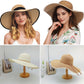 Wide Brim Straw Sun Hat with Braided Cord Detail Lightweight Packable Design for Beach Outdoor Protection