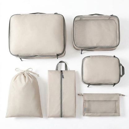 6 Piece Travel Packing Cube Set with Shoe Bag and Laundry Bag