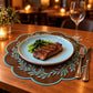 4pc Embroidered Laminated Waterproof Oil-Proof Placemat Set of 4