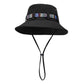 Wide Brim Bucket Hat with Colorful Ribbon Trim Breathable Mesh Lining and Adjustable Chin Strap for Outdoor Use