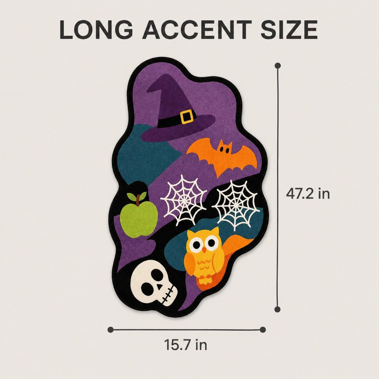 Halloween Shaped Long Accent Rug Nonslip Floor Mat 15.7 x 47.2 Inches