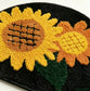 Sunflower Semicircular Bathroom Floor Mat Soft Water?Absorbent Rug with Anti?Slip Base