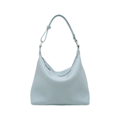 Pebbled Leather Hobo Shoulder Bag with Adjustable Strap and Convertible Crossbody Design