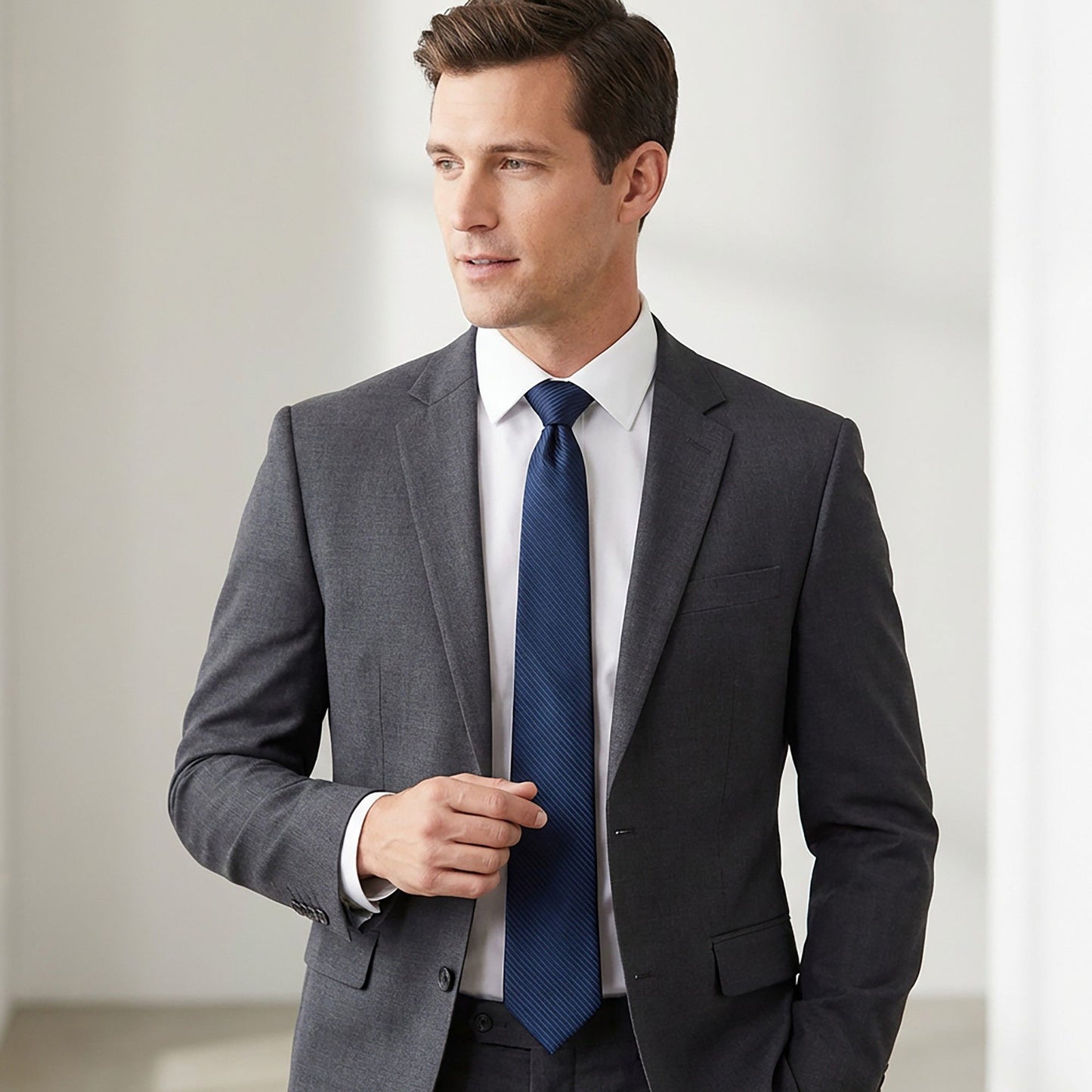 Men's Diagonal Stripe Texture Tie Subtle Woven Pattern Necktie 57 Inch Length 3.1 Inch Width Formal Business Accessory