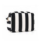 Striped Corduroy Cosmetic Pouch Makeup Bag with Zip Closure
