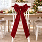 Burgundy Fabric Christmas Chair Bow Decoration